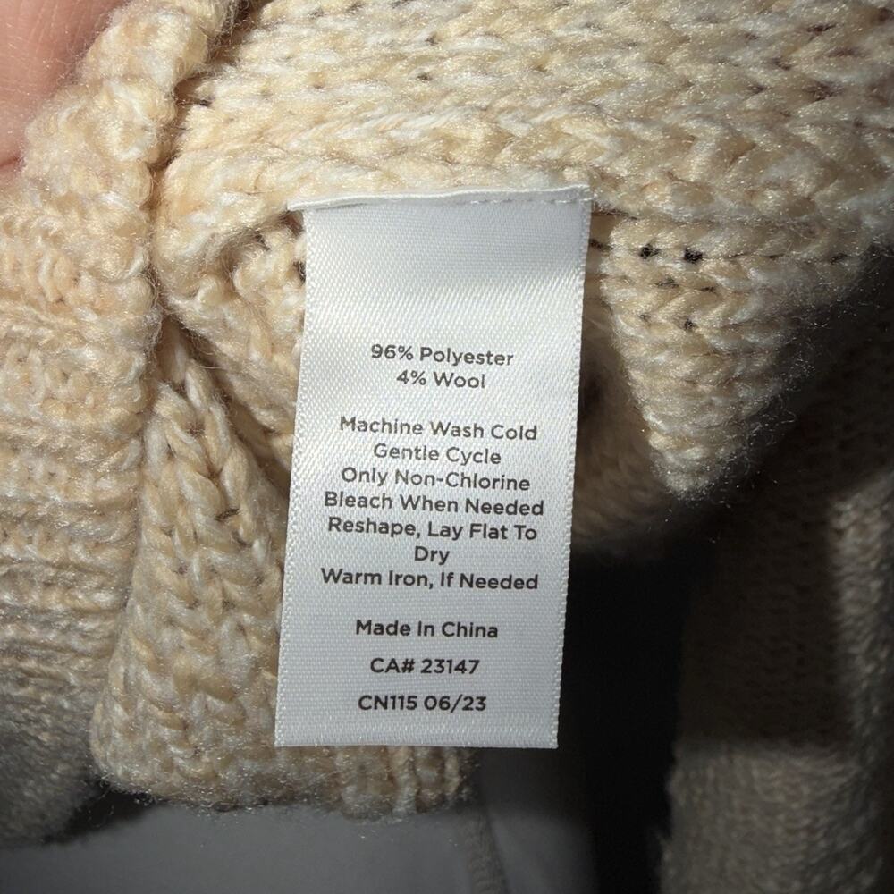 Haven Well Within Marled Turtleneck Sweater Woman’s Size S Beige Chunky Knit - Picture 8 of 10